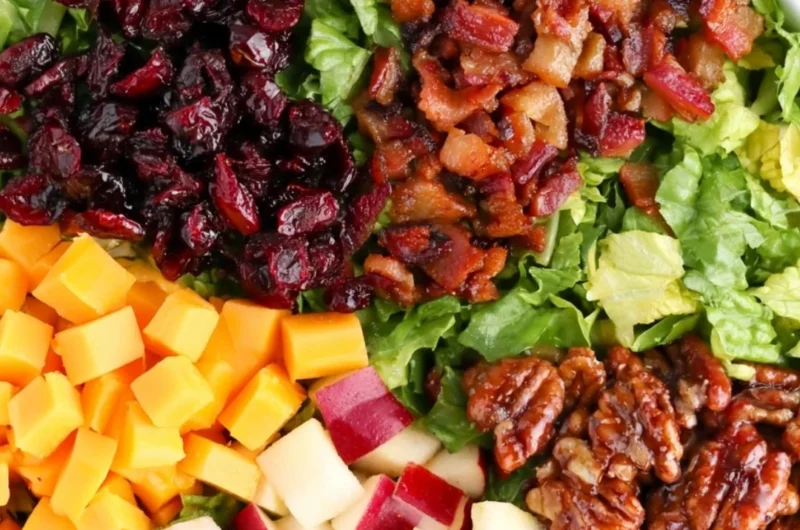 Cozy autumn chopped salad with seasonal ingredients and vibrant colors.