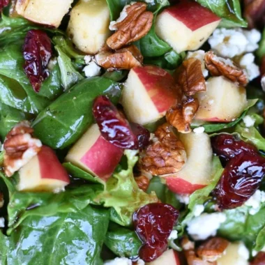 Cozy Apple Pecan Salad with apples and pecans in a bowl
