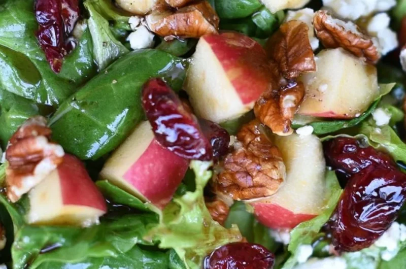 Cozy Apple Pecan Salad with apples and pecans in a bowl