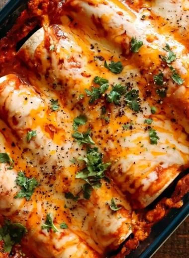 Delicious cozy bean and cheese enchiladas topped with melted cheese