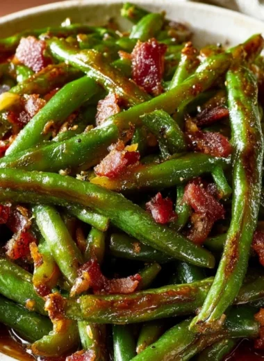 Delicious Cozy Crack Green Beans served in a bowl, showcasing vibrant green color and texture.