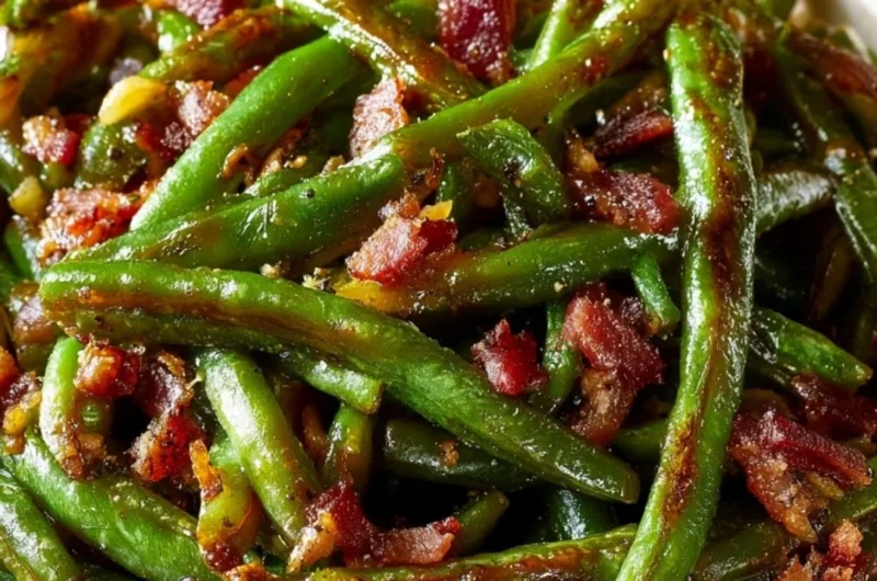 Delicious Cozy Crack Green Beans served in a bowl, showcasing vibrant green color and texture.